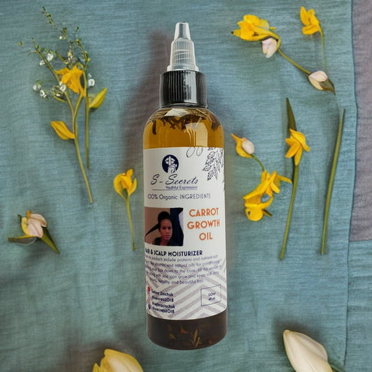 Carrot Hair Growth Oil 2oz, Herbs, Biotin, Essential oils For All Hair